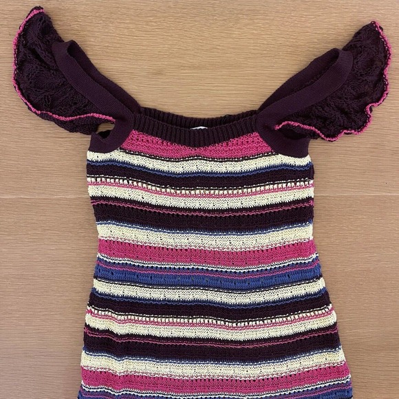 Women's Zara Special Edition Size S Crochet Knit Striped Maxi Dress NWT New - Picture 3 of 10